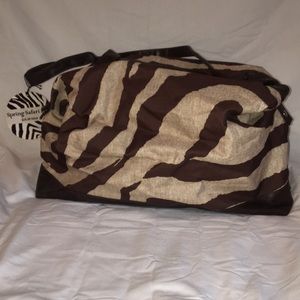 Spring safari large brown and tan luggage bag